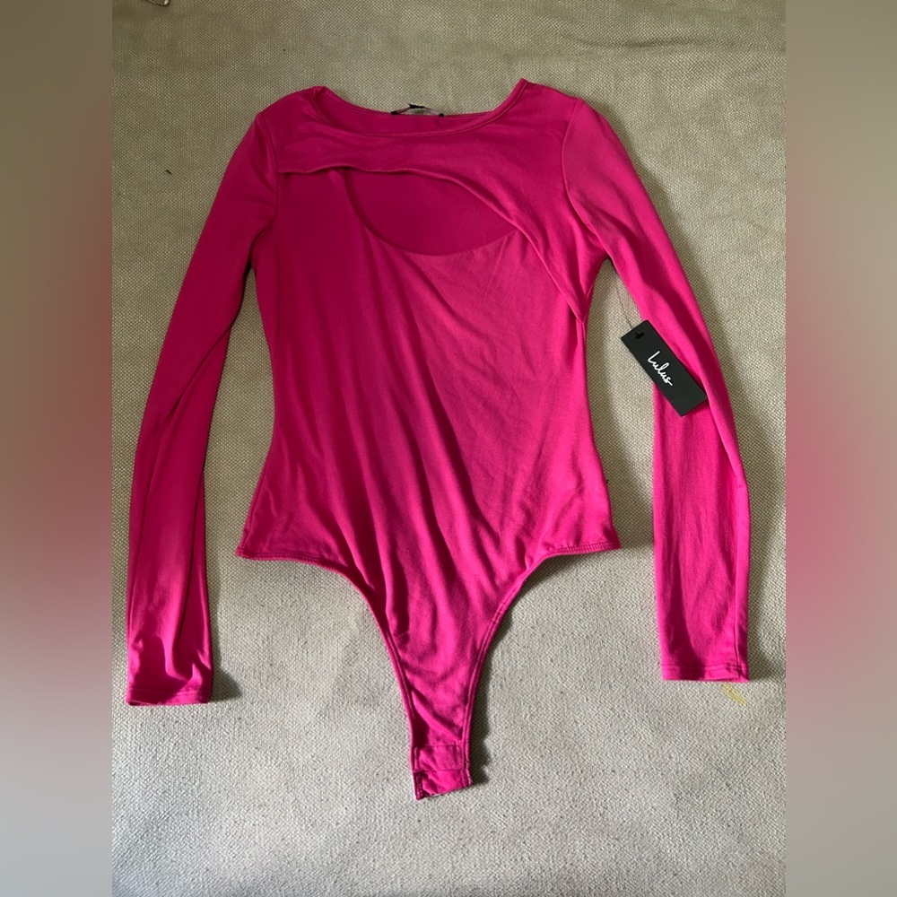 Lulus pink cutout bodysuit